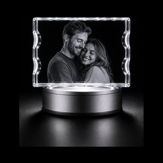 Rectangle Wide Photo Crystal — 3D photo crystal engraved at Heenan, Werribee